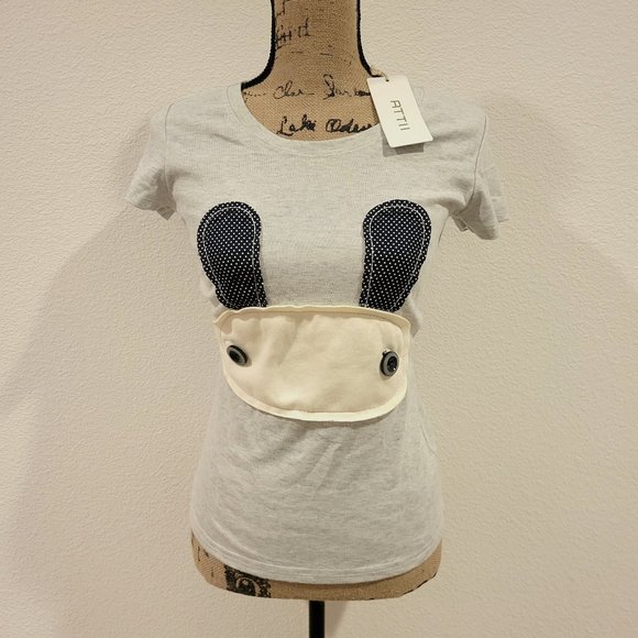 ATTII Rare Bunny T-Shirt.  Size Small/Medium  NWT - Picture 1 of 4